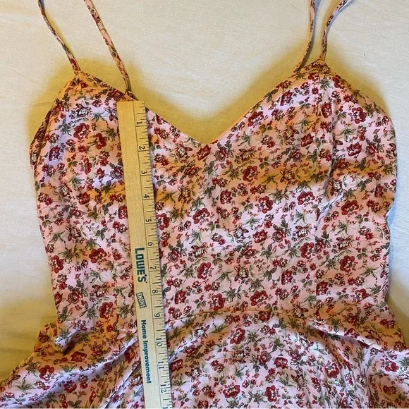 Xhilaration Floral Spaghetti Strap Pink Flutter Sundress - Size Medium - Picture 8 of 11
